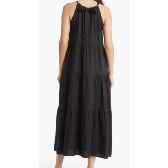 New ~ TREASURE & BOND ~ Tiered Halter Maxi Dress Size L 100% LYOCELL - Picture 3 of 8